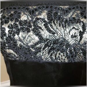 Carmen Marc Volvo Sz Small Romantic Beautiful Black Net Beaded Dress Prom Party